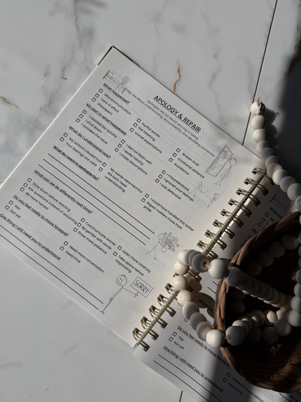 Apology & Repair page in the Date Night Planner